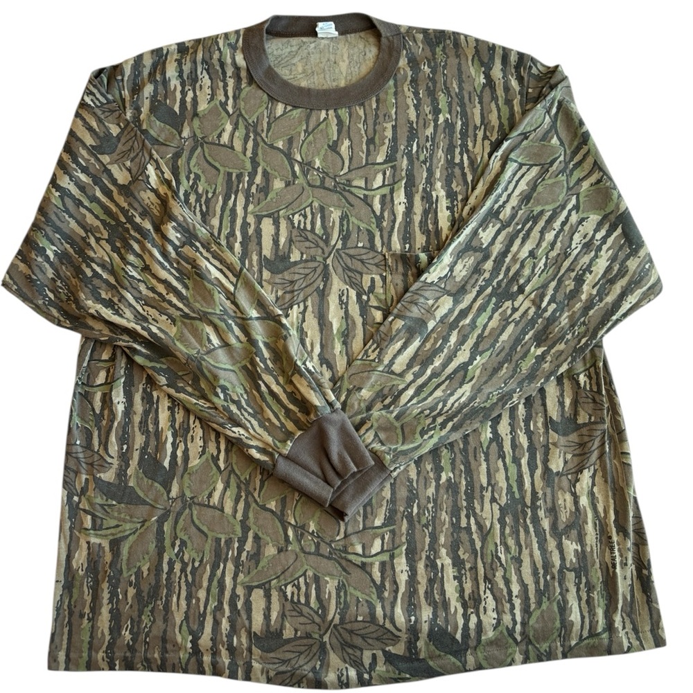 Vintage Camouflage Long Sleeve Men's Shirt